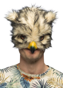 masque de hibou fausse fourrure, masque hibou, masque fourrure animal