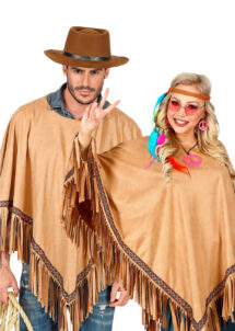 poncho indienne, poncho hippie, déguisement indien cowboy