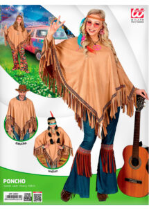poncho indienne, poncho hippie, déguisement indien cowboy