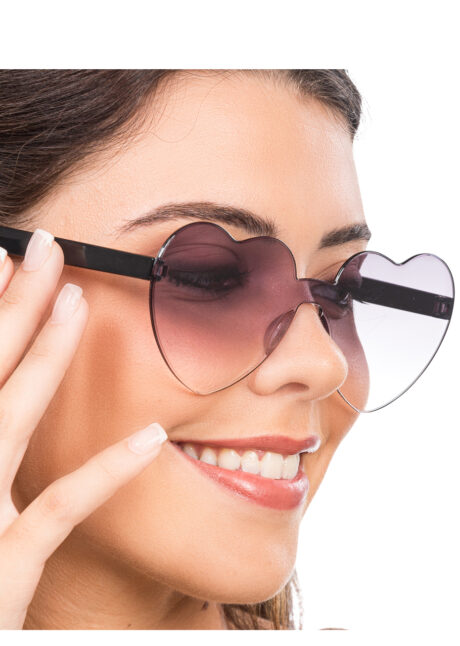 lunettes coeurs sans monture, lunettes coeurs noirs, Lunettes Coeurs, sans monture, Noir Dégradé