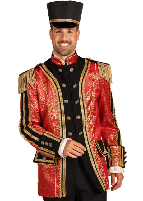 déguisement monsieur loyal, déguisement dompteur, déguisement cirque, veste premium homme, Déguisement de Dompteur Loyal, Rétro Classic, Rouge, Premium