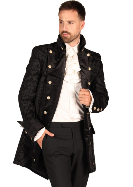 déguisement marquis, déguisement vampire, déguisement pirate, déguisement haut de gamme, déguisement premium, Déguisement Marquis, Pirate, Vampire, Veste Royale, Noir sur Noir, Premium