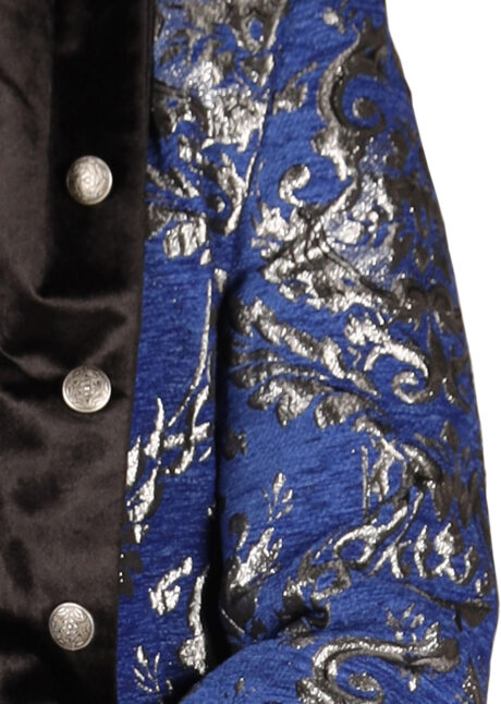 déguisement marquis, déguisement vampire, déguisement pirate, déguisement haut de gamme, déguisement premium, Déguisement Marquis, Pirate, Fantasy, Veste Royale, Bleu et Argent, Premium