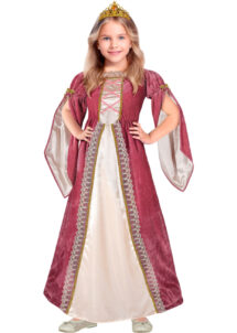 déguisement princesse fille, princesse médiévale enfant, déguisement princesse enfant, Déguisement de Princesse Médiévale, Rose Ancien, Fille