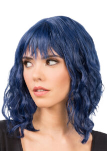 perruque bleue femme, perruque ondulée, perruque qualité, perruque femme