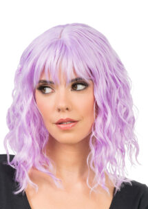 perruque violette, perruque lilas, perruque qualité, perruque ondulée