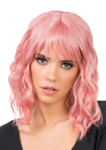 perruque rose, perruque frange, perruque stylée, perruque qualité