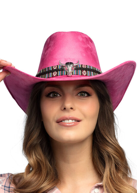 chapeau de cowboy, chapeau cowboy rose, chapeau cowboy qualité, Chapeau de Cowboy Django, Rose