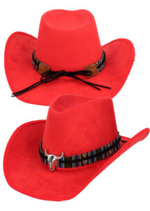 chapeau de cowboy, chapeau cowboy rouge, chapeau cowboy qualité