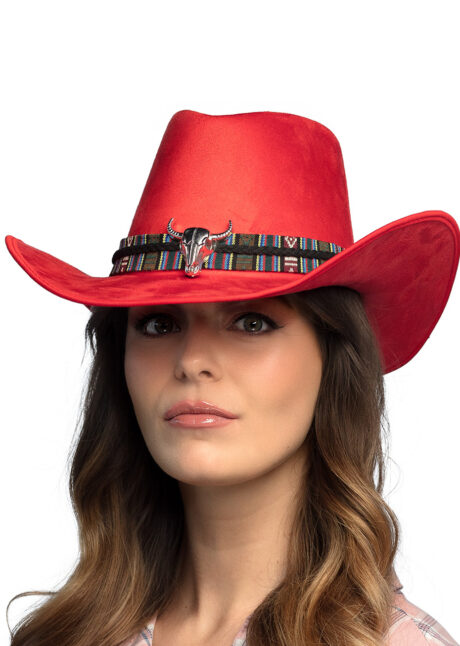 chapeau de cowboy, chapeau cowboy rouge, chapeau cowboy qualité, Chapeau de Cowboy Django, Rouge