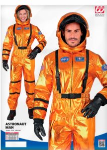 déguisement astronaute, costume astronaute adulte, Déguisement Astronaute Orange avec Casque Souple