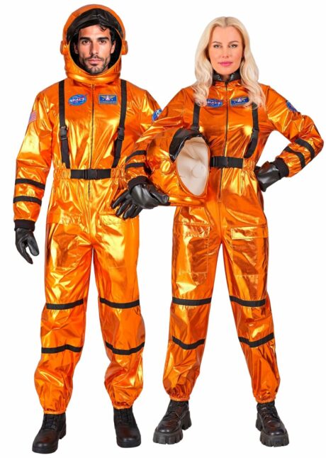 déguisement astronaute, costume astronaute adulte, Déguisement Astronaute Orange avec Casque Souple