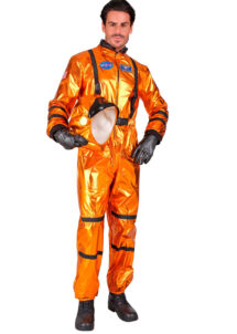 déguisement astronaute orange, déguisement astronaute adulte, astronaute avec casque