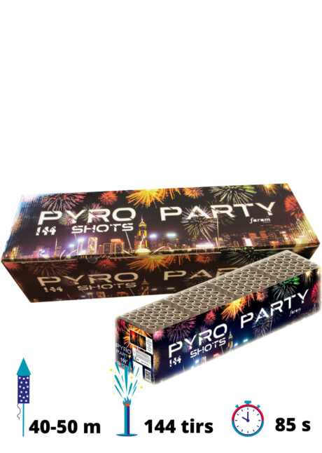 feu d'artifice automatique, feux d'artifices particuliers, feu d'artifice pyro party, Feu d’Artifice Automatique, 144 Coups, 1 mn 25, Pyro Party