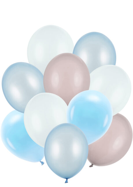 ensemble de ballons bleus, ballons hélium bleus, ballons hélium, Ensemble de Ballons, Bleus et Beige, en Latex