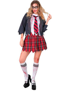 déguisement écolière zombie, costume écolière halloween, déguisement halloween femme