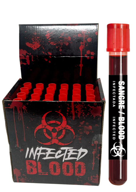 faux sang tube à essai, disponible Aux Feux de la Fête à Paris, Faux Sang, Tube à Essai 28 ml