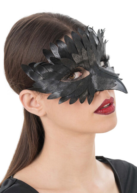 masque corbeau, masque oiseau, masque Halloween, Masque de Corbeau, Plumes Effet Simili Cuir