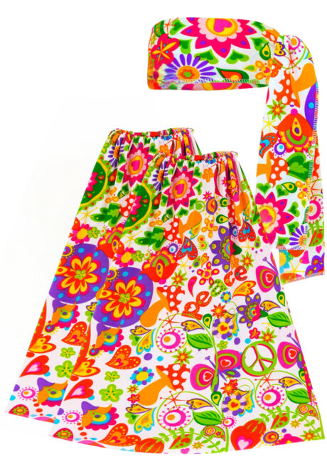 jambières hippie, jambières disco, jambières pattes d'éph, pattes d'éléphant, Jambières Pattes d’Eph et Bandeau, Flower Peace