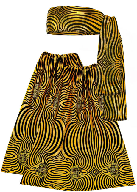 jambières disco, jambières dorées, pattes d'eph disco, Jambières Pattes d’Eph et Bandeau, Doré et Noir