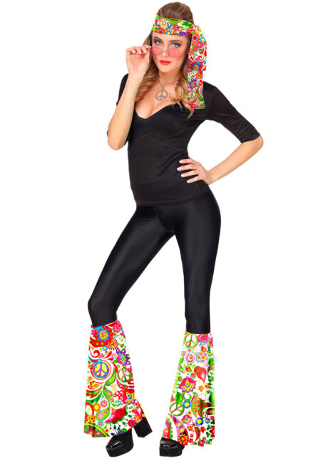 jambières hippie, jambières disco, jambières pattes d'éph, pattes d'éléphant, Jambières Pattes d’Eph et Bandeau, Flower Peace