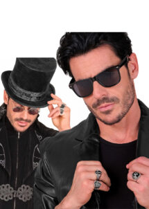 bagues gothiques métal, bague déguisement homme, bague biker
