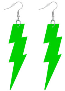 boucles d'oreilles vertes, bijoux fluos, bijoux années 80