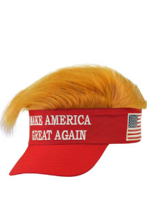 casquette Trump avec cheveux, casquette MAGA, casquette make America great again