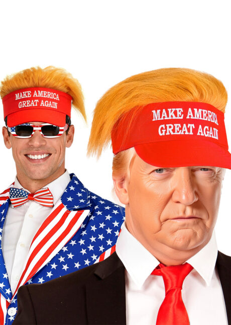 casquette Trump avec cheveux, casquette MAGA, casquette make America great again, Casquette Make America Great Again, avec Cheveux, Trump