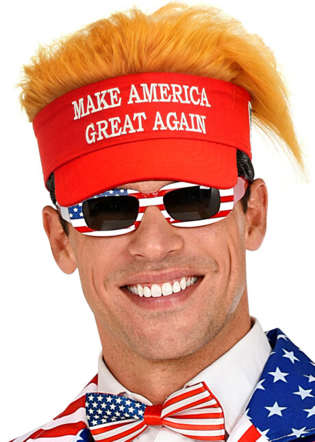 casquette Trump avec cheveux, casquette MAGA, casquette make America great again, Casquette Make America Great Again, avec Cheveux, Trump