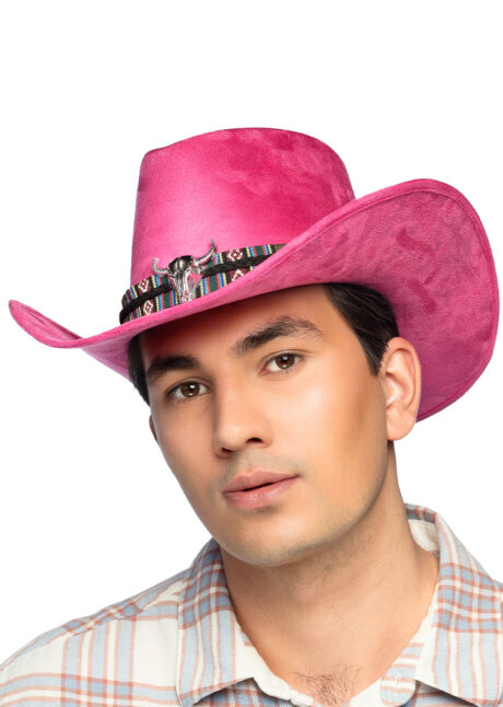 chapeau cowboy rose, chapeau cowboy django, Chapeau de Cowboy Django, Rose Vif