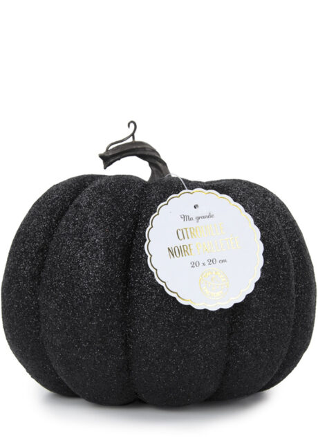 citrouille noire à paillettes, citrouille halloween noire, Citrouille Noire à Paillettes