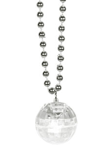 collier boule disco lumineuse, collier boule à facettes, collier led, Collier Boule Disco Lumineux, sur Chaîne