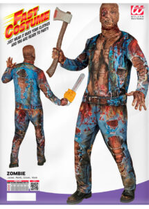 déguisement de zombie pour homme, costume zombie Halloween homme, Déguisement de Zombie, avec Masque et Gants