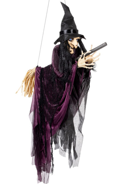 suspension sorcière Halloween, sorcière à suspendre, Suspension Sorcière Volante sur Balai