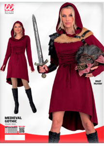 déguisement médiéval femme, robe médiévale femme, déguisement gothique médiéval, Déguisement Gothique Médiévale, Rouge Sombre