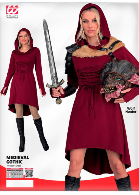 déguisement médiéval femme, robe médiévale femme, déguisement gothique médiéval, Déguisement Gothique Médiévale, Rouge Sombre