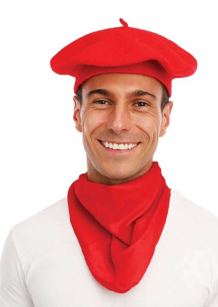 Foulard Basque Féria Rouge - 55x55 cm en Polyester