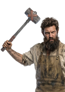 marteau médiéval, marteau viking, Marteau Réaliste Médiéval et Viking, 60 cm