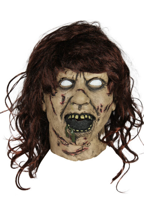 masque exorciste, masque halloween, masque effrayant, Masque Exorciste, en Latex, avec Cheveux