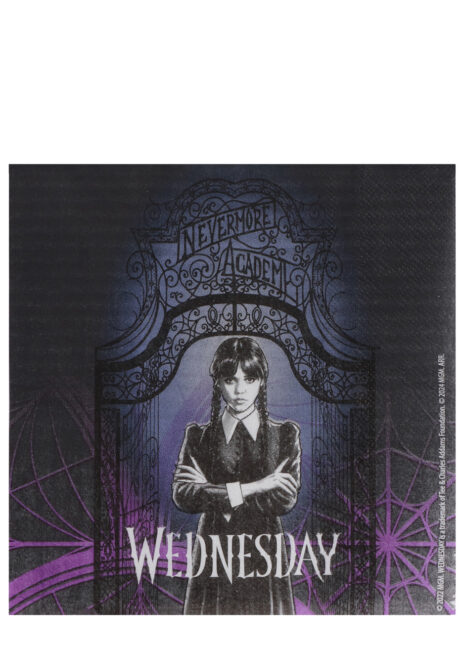 serviettes en papier mercredi Addams, serviettes jetables Mercredi, décos anniversaire Mercredi, Vaisselle Addams, Serviettes Mercredi, Wednesday