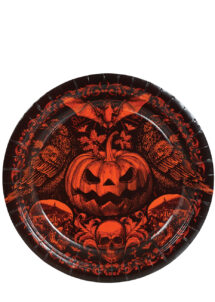 assiettes Halloween, assiettes citrouilles, vaisselle jetable Halloween