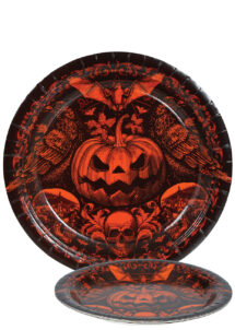 assiettes Halloween, assiettes citrouilles, vaisselle jetable Halloween