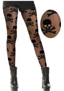 collant résille tête de mort, collants pirates, accessoire rock
