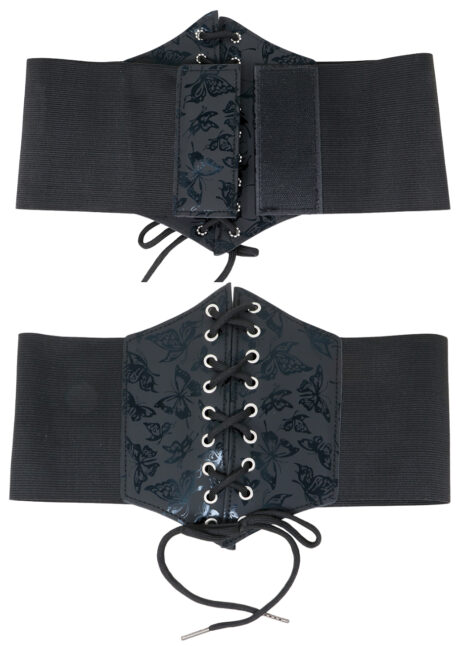 corset de déguisement, corset noir, corset pirate, corset sexy, Corset Noir, Papillons et Rubans