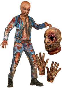 déguisement de zombie garçon, déguisement zombie enfant, déguisement Halloween garçon, Déguisement de Zombie, avec Masque et Gants, Garçon