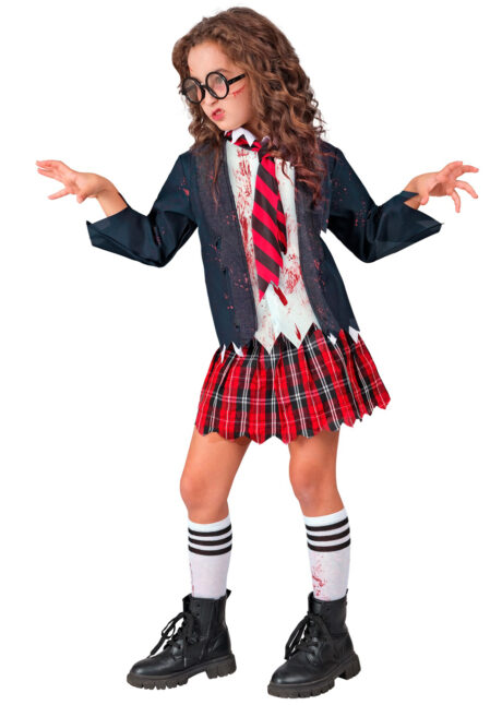 déguisement Halloween fille écolière, Déguisement Ecolière Zombie, Fille