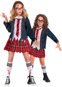 déguisement écolière zombie fille, costume écolière halloween fille