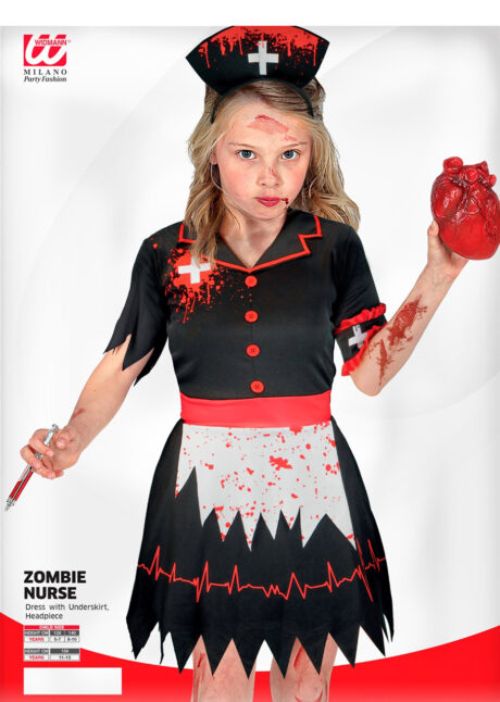 déguisement infirmière sanglante Halloween fille, déguisement infirmière zombie fille, Déguisement d’Infirmière Croix Rouge Zombie, Fille
