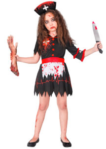déguisement infirmière sanglante Halloween fille, déguisement infirmière zombie fille
